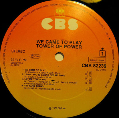 Tower Of Power : We Came To Play (LP, Album)