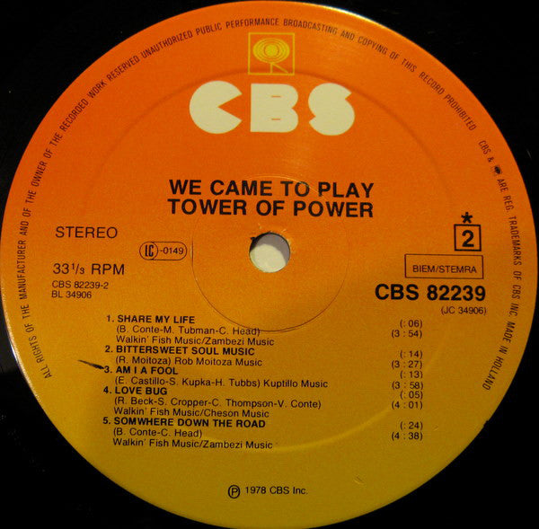 Tower Of Power : We Came To Play (LP, Album)