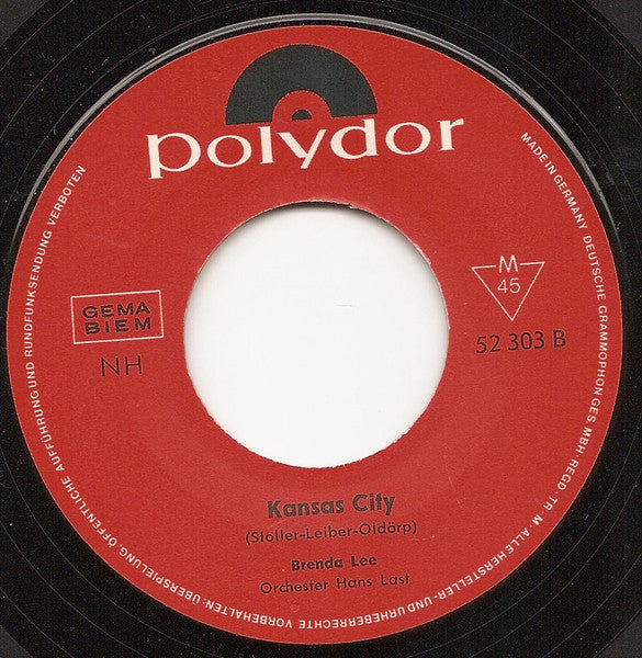 Brenda Lee : Wiedersehn Ist Wunderschön - Kansas City (7", Single, Mono)