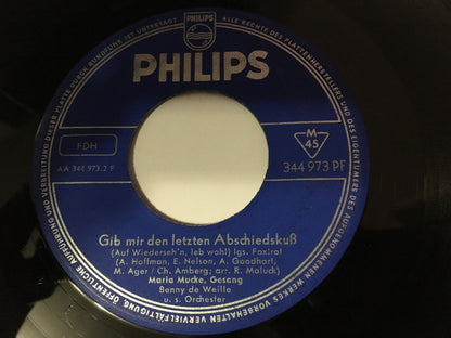 Maria Mucke, Benny de Weille U. S. Orchester* : Einmal Sagt Man Sich Adieu (7", Single, Mono)