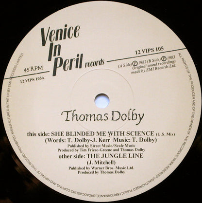 Thomas Dolby : She Blinded Me With Science (12", Single, RE)