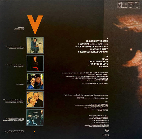 Eurythmics : 1984 (For The Love Of Big Brother) (LP, Album, Yel)