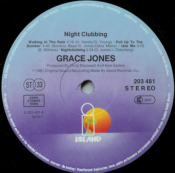 Grace Jones : Nightclubbing (LP, Album)