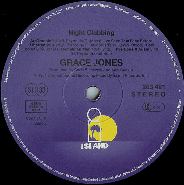 Grace Jones : Nightclubbing (LP, Album)
