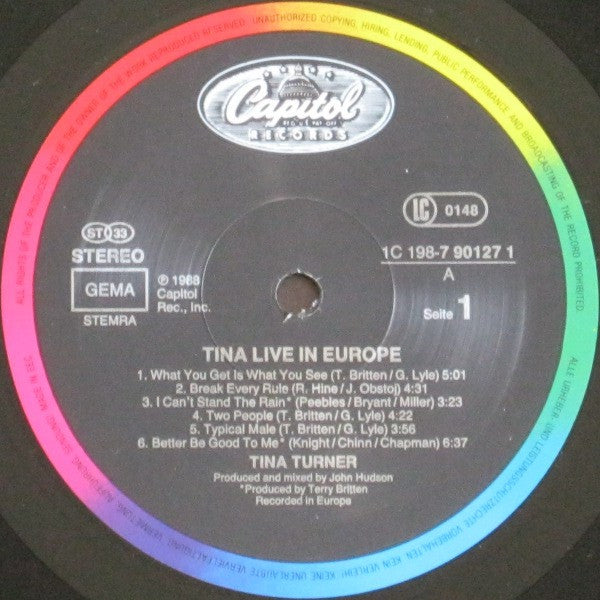 Tina Turner : Tina Live In Europe (2xLP, Album, Gat)