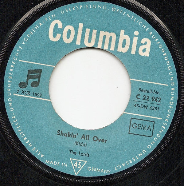 The Lords : Shakin' All Over / Seven Daffodils (7", Single)