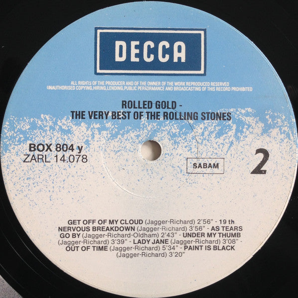 The Rolling Stones : Rolled Gold - The Very Best Of The Rolling Stones (2xLP, Comp, Whi)