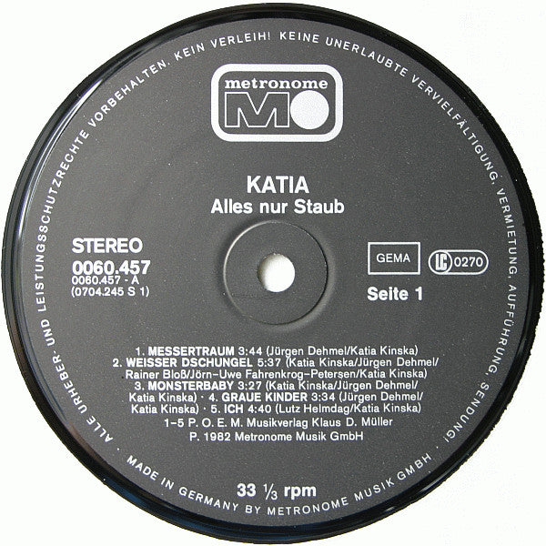 Katia Kuczynska : Alles Nur Staub (LP, Album)