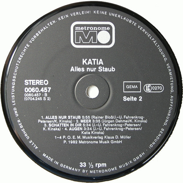 Katia* : Alles Nur Staub (LP, Album)