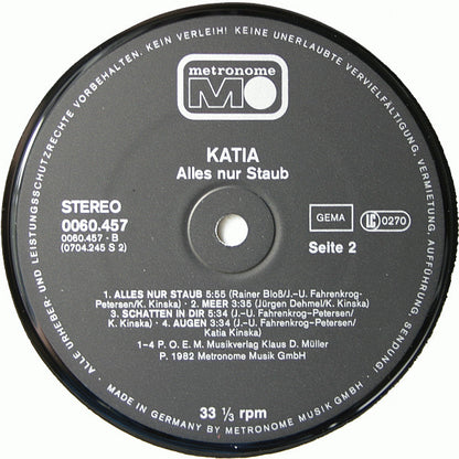 Katia* : Alles Nur Staub (LP, Album)