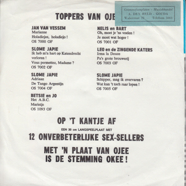 Slome Japie : Jo Jo / An Me Nooit Niet ! (7", Single)