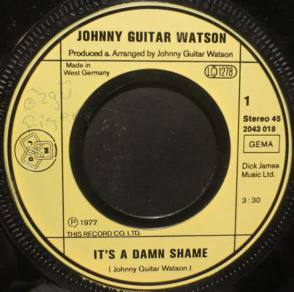Johnny Guitar Watson : It's A Damn Shame (7", Single)