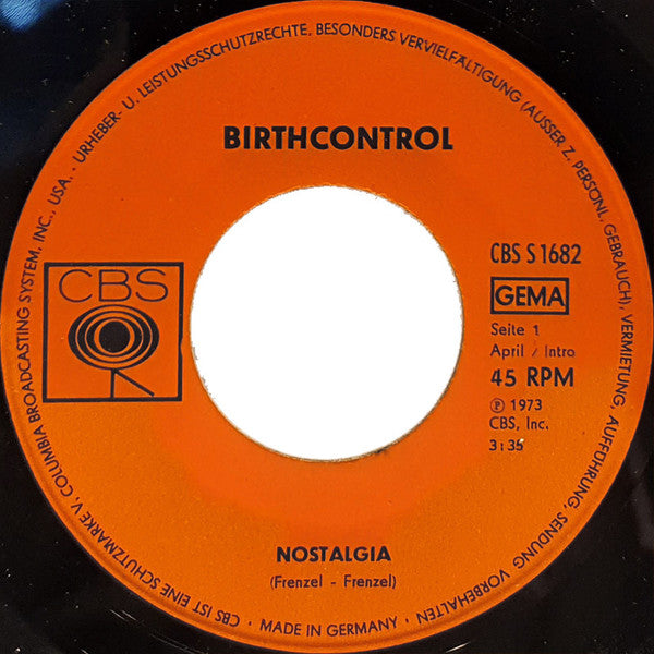 Birth Control : Nostalgia (7", Single)