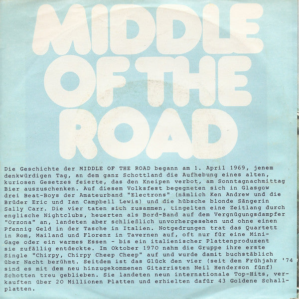 Middle Of The Road : Bonjour Ҫa Va / Jitter Buggin' Jildy (7", Single)