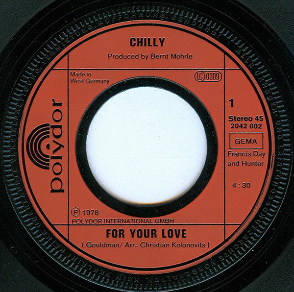 Chilly : For Your Love (7", Single)