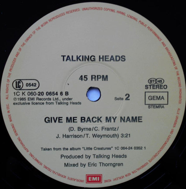 Talking Heads : The Lady Don't Mind (12", Maxi)