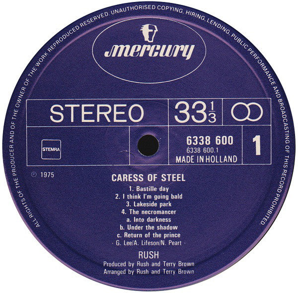 Rush : Caress Of Steel (LP, Album, Gat)