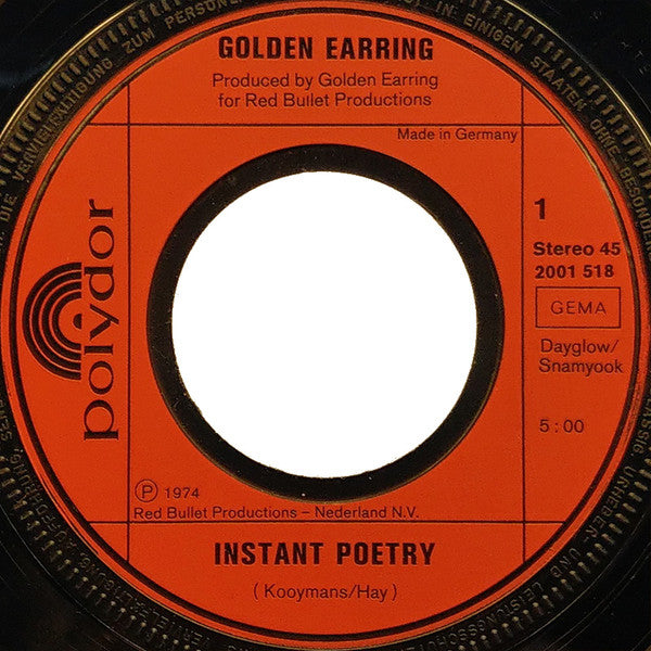 Golden Earring : Instant Poetry (7", Single)