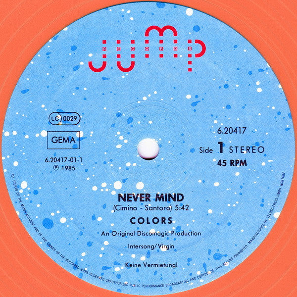 Colors (2) : Never Mind (12", Ora)