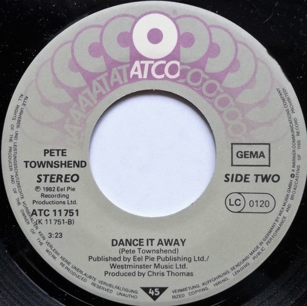 Pete Townshend : Uniforms (7", Single)