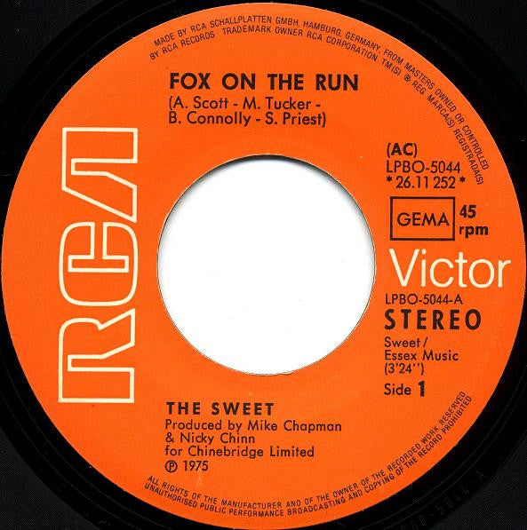 Sweet* : Fox On The Run (7", Single)