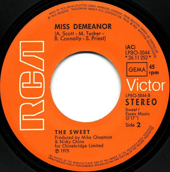 Sweet* : Fox On The Run (7", Single)