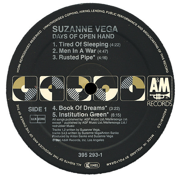 Suzanne Vega : Days Of Open Hand (LP, Album)