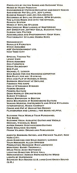 Suzanne Vega : Days Of Open Hand (LP, Album)