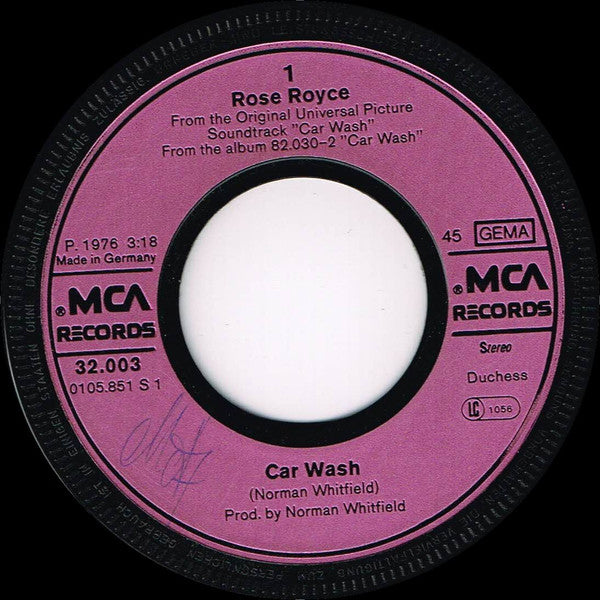 Rose Royce : Car Wash (7", Single)