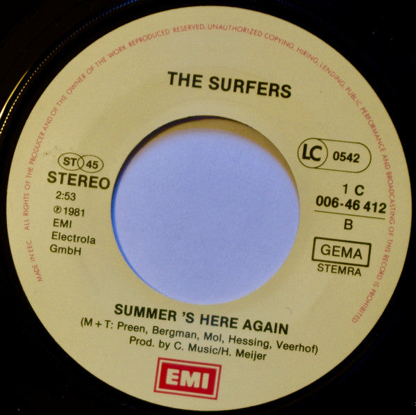 The Surfers : Let's Go Surfin'  (7", Single)