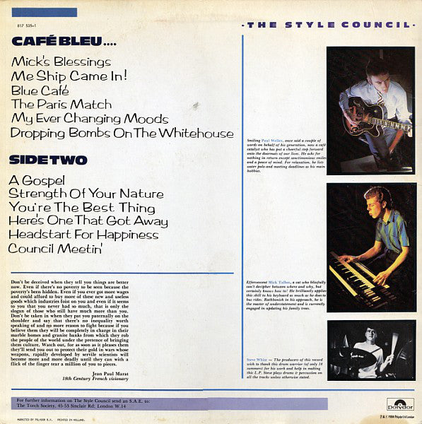The Style Council : Café Bleu (LP, Album)