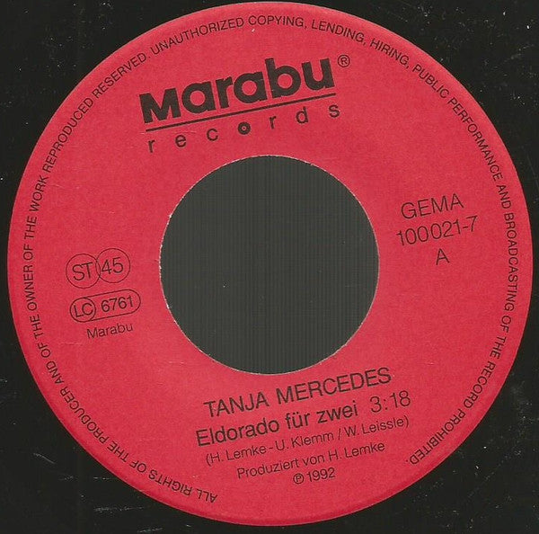 Tanja Mercedes : Eldorado Für Zwei (7", Single)