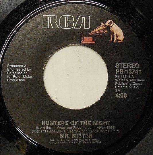 Mr. Mister : Hunters Of The Night (7", Single)