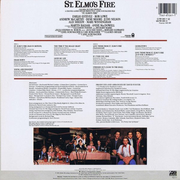 Various : St. Elmo's Fire (Original Motion Picture Soundtrack) (LP, Album)