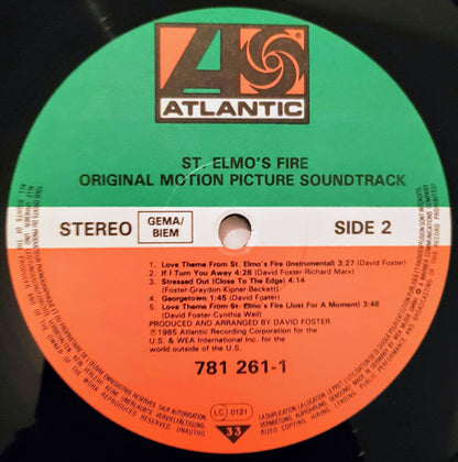 Various : St. Elmo's Fire (Original Motion Picture Soundtrack) (LP, Album)
