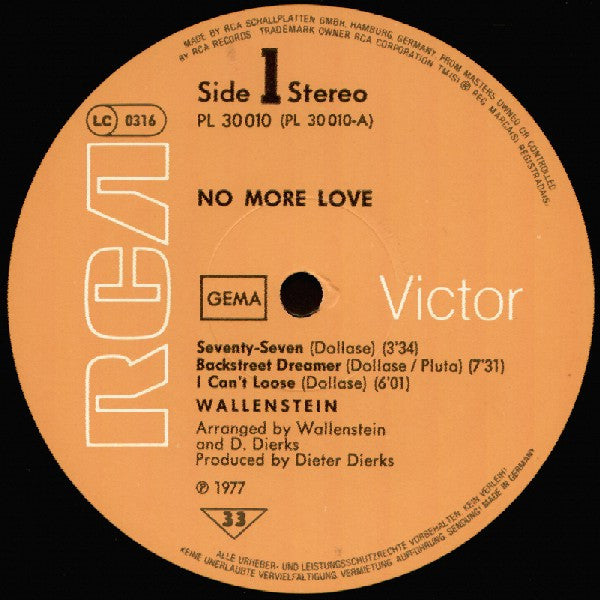 Wallenstein : No More Love (LP, Album)