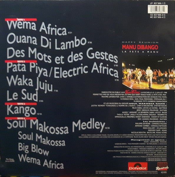 Manu Dibango : La Fete A Manu (2xLP, Album)