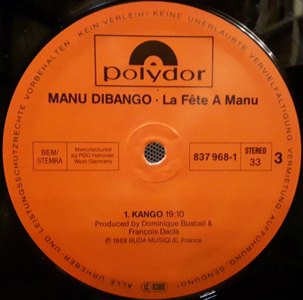 Manu Dibango : La Fete A Manu (2xLP, Album)