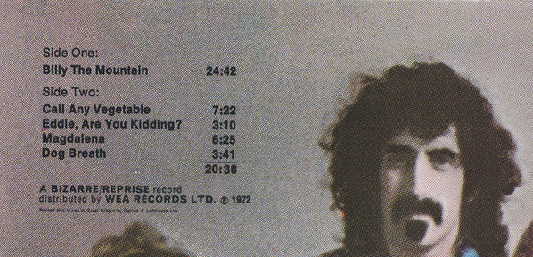 The Mothers : Just Another Band From L.A. (LP, Album, RE, Gat)