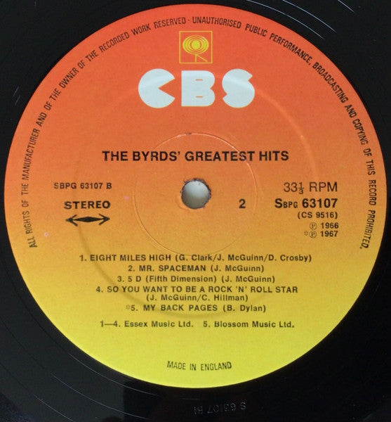 The Byrds : The Byrds' Greatest Hits (LP, Comp, RE)