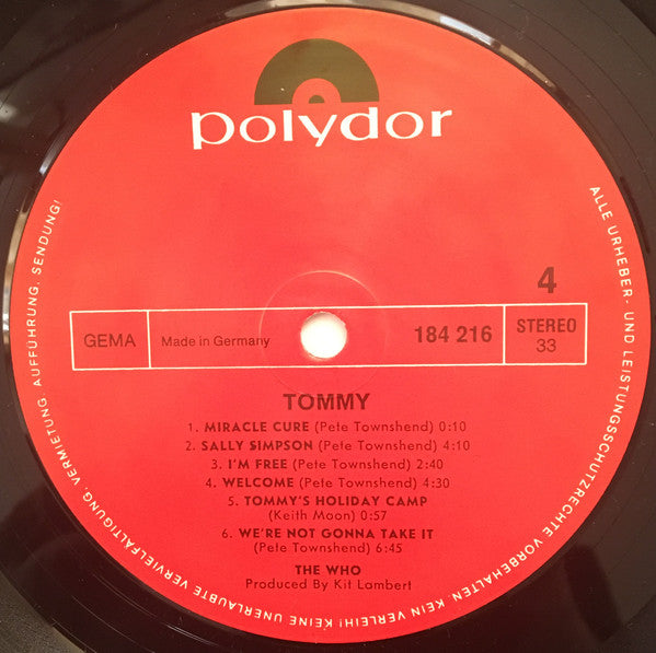 The Who : Tommy (2xLP, Album, RE, Tri)