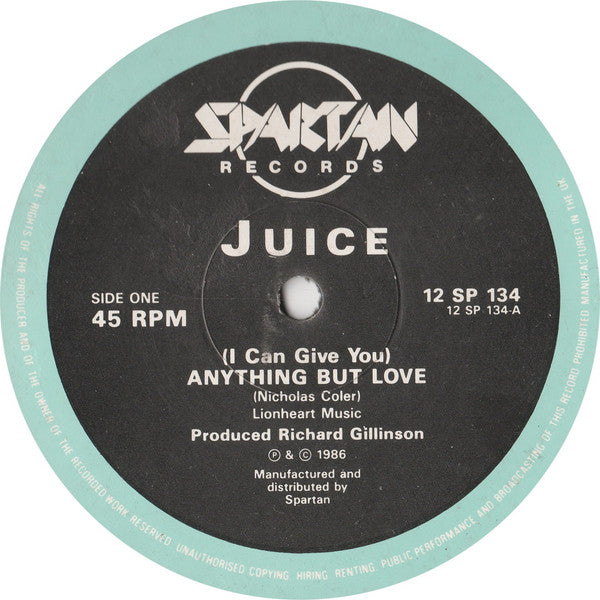 Juice (88) : (I Can Give You) Anything But Love (12")