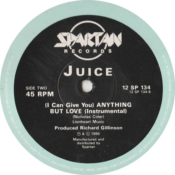 Juice (88) : (I Can Give You) Anything But Love (12")