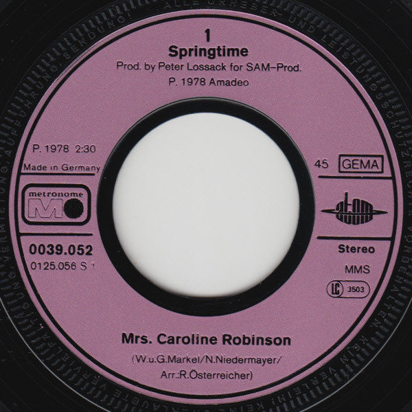 Springtime (3) : Mrs. Caroline Robinson (7", Single)