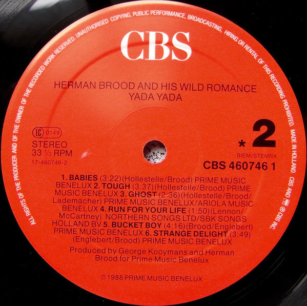 Herman Brood & His Wild Romance : Yada Yada (LP, Album)