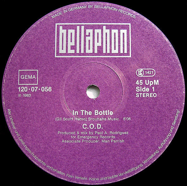 C.O.D. : In The Bottle (Special Remix) (12", Maxi)