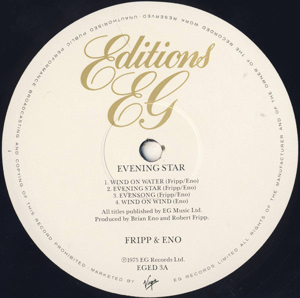 Fripp & Eno : Evening Star (LP, Album, RE)