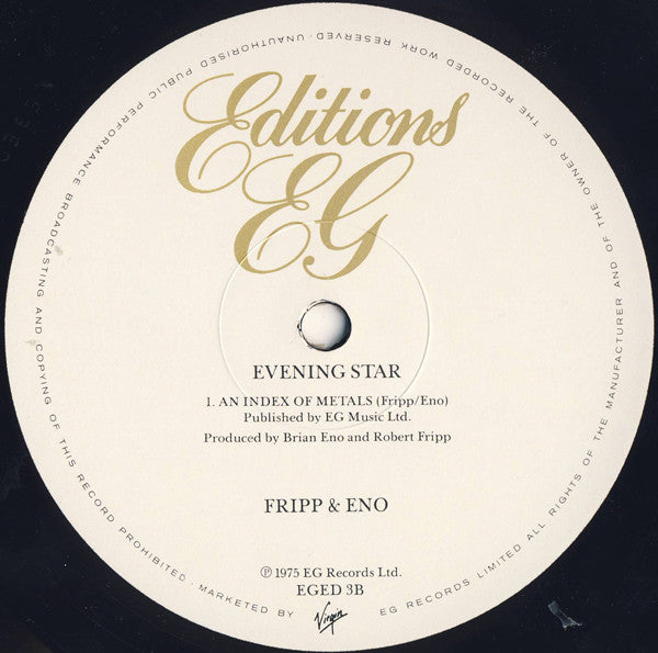 Fripp & Eno : Evening Star (LP, Album, RE)