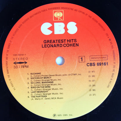 Leonard Cohen : Greatest Hits (LP, Comp)
