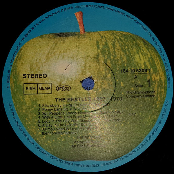 The Beatles : 1967 - 1970 (2xLP, Comp, RE)